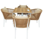 Load image into Gallery viewer, Weatherproof Aluminum Frame WPC 4-Seater Outdoor Dining Set with Cushions for Garden-GCC Home Center