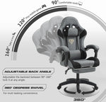Load image into Gallery viewer, Wemart Gaming Chair, Computer Chair with Fabric?Office Chair with Armrest &amp; Adjustable Seat, Ergonomic Video Game Chair with Neck and Massage Lumbar Support (grey)-GCC Home Center