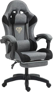 Wemart Gaming Chair, Computer Chair with Fabric?Office Chair with Armrest & Adjustable Seat, Ergonomic Video Game Chair with Neck and Massage Lumbar Support (grey)-GCC Home Center