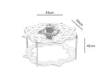 Load image into Gallery viewer, White Coffee Table Gold With Tempered Glass Top