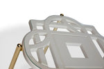 Load image into Gallery viewer, White Coffee Table Gold With Tempered Glass Top