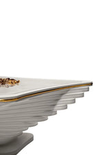 Load image into Gallery viewer, White Coffee Table – With Gold Detail &amp; Glass (106 x 106 cm)