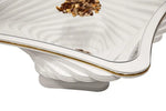Load image into Gallery viewer, White Coffee Table – With Gold Detail &amp; Glass (106 x 106 cm)