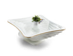 Load image into Gallery viewer, White Coffee Table – With Gold Detail &amp; Glass (106 x 106 cm)