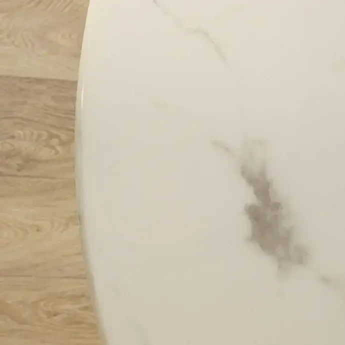 White Faux Marble Dining Table