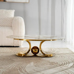 Load image into Gallery viewer, White &amp; Gold Modern Coffee Table