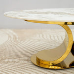 Load image into Gallery viewer, White &amp; Gold Modern Coffee Table