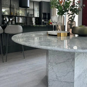 White Italian Carrara Marble Dining Table-GCC Home Center