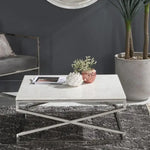 Load image into Gallery viewer, White Marble and Chrome Coffee Table