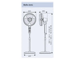 Load image into Gallery viewer, White Matt Pedestal Fan, Height Adjustable Up To 1315 mm