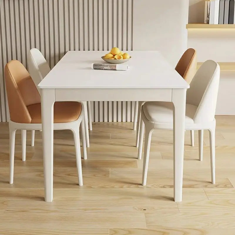 Whitewood Modern Slate Rectangle Dining Table Set with Four Legs and Solid Back Chairs , For 4 , Table & Chair(s), 5 Piece Set, Orange-GCC Home Center