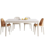 Load image into Gallery viewer, Whitewood Modern Slate Rectangle Dining Table Set with Four Legs and Solid Back Chairs , For 4 , Table &amp; Chair(s), 5 Piece Set, Orange-GCC Home Center