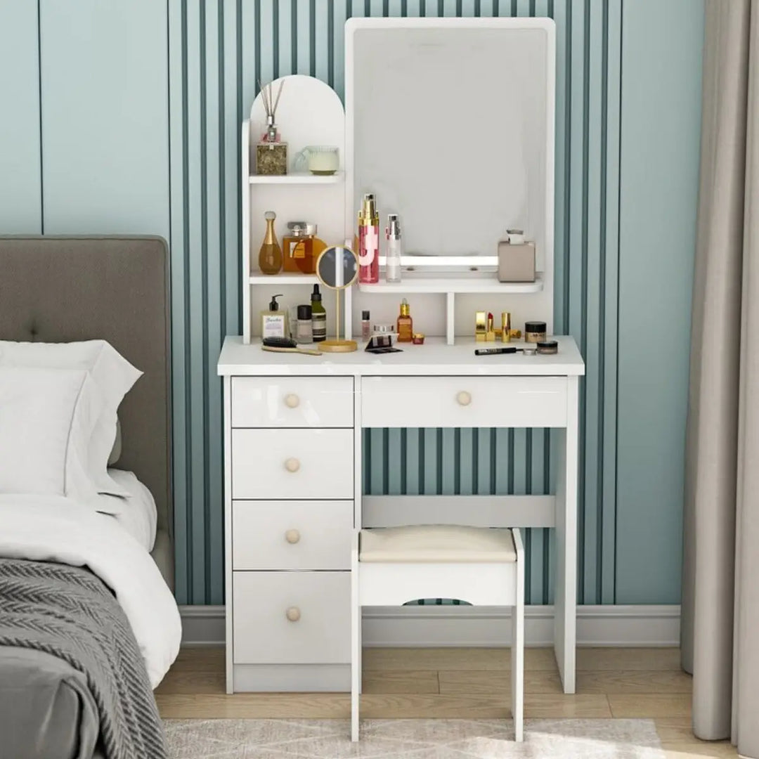 Wide Vanity Set with Stool and Mirror-GCC Home Center