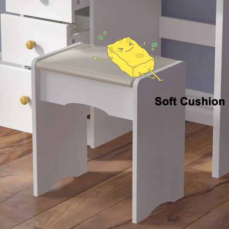 Wide Vanity Set with Stool and Mirror-GCC Home Center