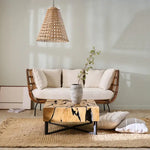 Load image into Gallery viewer, Wooden Coffee Table – Teak Root Patchwork Design