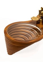 Load image into Gallery viewer, Wooden Coffee Table With Tempered Glass Top - Walnut Finish