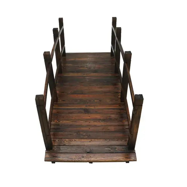 Wooden Garden Arc Bridge With Railings-GCC Home Center