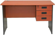 Wooden Office Desk MAF-WT120x70cM with 3 Drawer with 1 Drawer with Key lock simple desk easy to Install and easy to move anywhere good for home use office use etc. (Cherry)