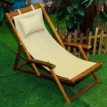 Load image into Gallery viewer, Wooden Outdoor Sun Lounger – Adjustable Reclining Deck Chair for Patio, Garden, Poolside &amp; Beach Relaxation**