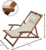 Load image into Gallery viewer, Wooden Outdoor Sun Lounger – Adjustable Reclining Deck Chair for Patio, Garden, Poolside &amp; Beach Relaxation**