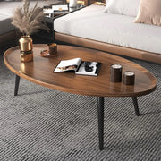 Wooden Oval Coffee Table Rustic Coffee Table Mid-Century Modern Oval Sofa Table Nesting Tables Center Table for Living Room Bedroom Office Furniture Easy Assembly (31.5