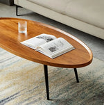 Load image into Gallery viewer, Wooden Oval Coffee Table Rustic Coffee Table Mid-Century Modern Oval Sofa Table Nesting Tables Center Table for Living Room Bedroom Office Furniture Easy Assembly (31.5") (001)