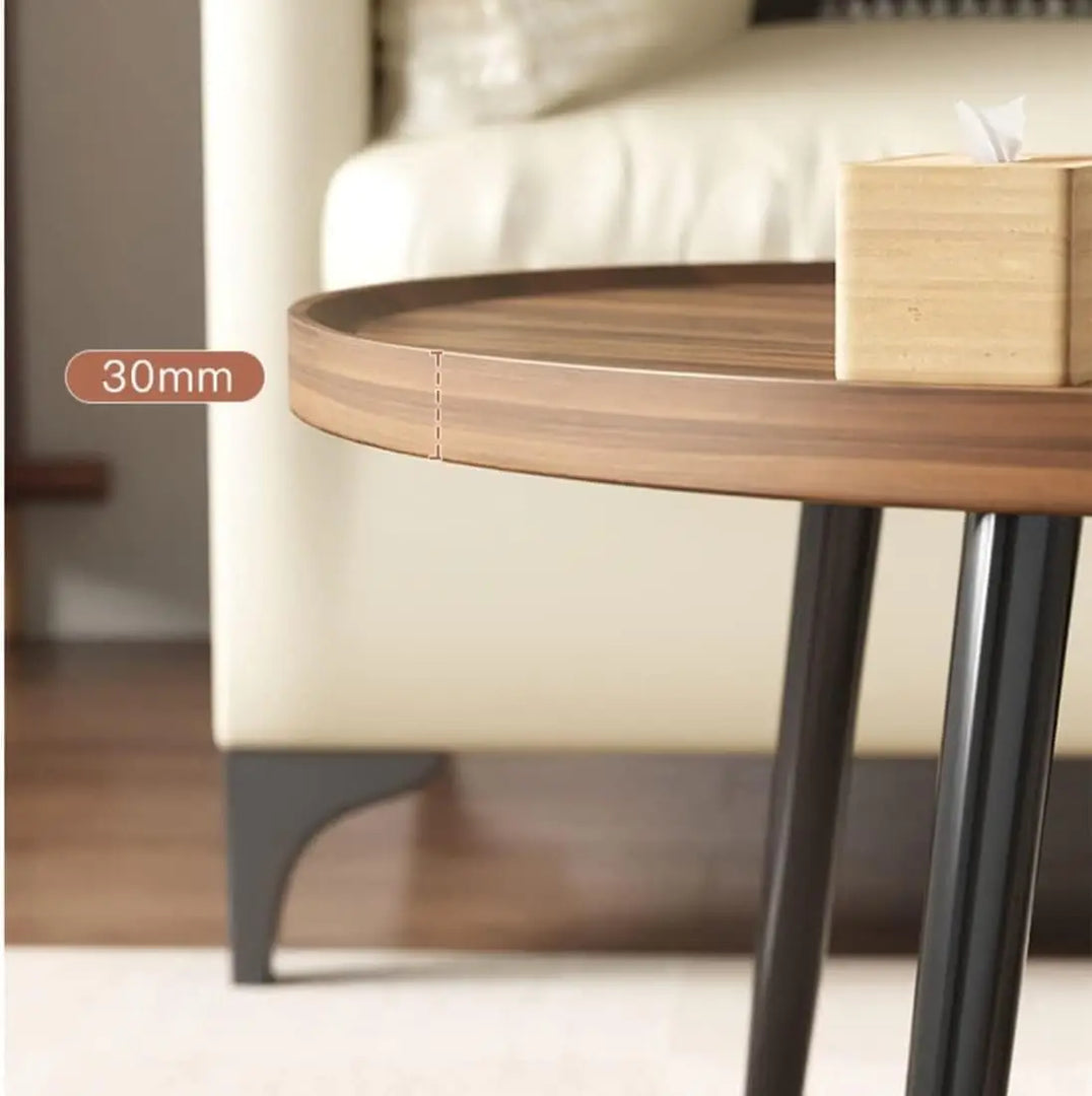 Wooden Oval Coffee Table Rustic Coffee Table Mid-Century Modern Oval Sofa Table Nesting Tables Center Table for Living Room Bedroom Office Furniture Easy Assembly (31.5") (001)