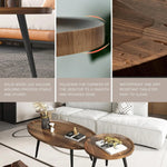 Load image into Gallery viewer, Wooden Oval Coffee Table Rustic Coffee Table Mid-Century Modern Oval Sofa Table Nesting Tables Center Table for Living Room Bedroom Office Furniture Easy Assembly (31.5") (001)