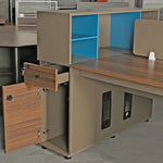 Load image into Gallery viewer, Workstation For Two People (x2) with Side Drawers - Brown-GCC Home Center