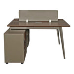 Load image into Gallery viewer, Workstation For Two People (x2) with Side Drawers - Brown-GCC Home Center