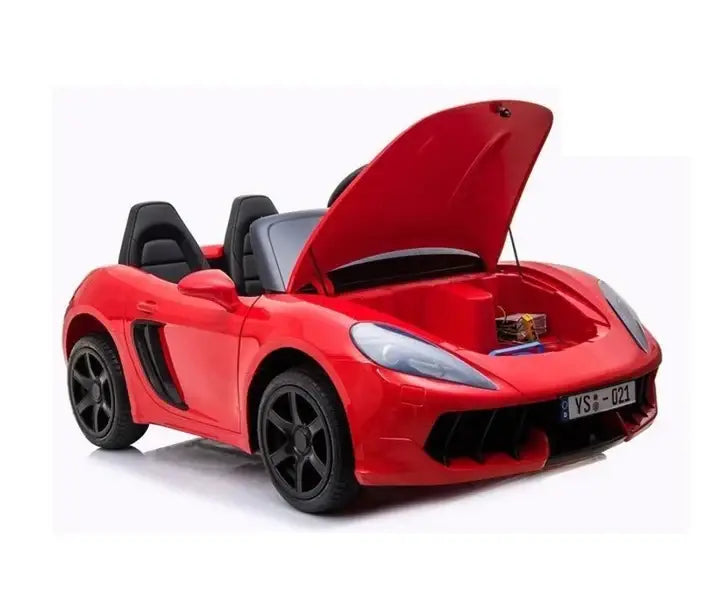 XL 24V Super Fast -2 Seat Porsche Style Kids Sports Car - Red– Double the Space, Double the Adventure!