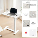 Load image into Gallery viewer, Xmart Adjustable Overbed Table with Wheels，Pneumatic Mobile Standing Desk，Rolling Computer Car，Laptop Desk Multi-Purpose for Home and Medical Use，Sofa Side Table, Movable Bed Table (80x40cm, White)