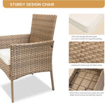 Load image into Gallery viewer, YIYAN 3 Pieces Patio Bistro Set Outdoor Wicker Furniture Outdoor Porch PE Rattan Wicker Chairs Furniture Sets with Sofa Chairs,Glass Coffee Table and White Washable Cushion