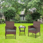 Load image into Gallery viewer, YIYAN Garden Furniture Set 3 Pieces Patio Rattan Wicker Chairs,Patio Porch Outdoor Furniture Set with Chairs, Coffee Table and Washable Cushions (Gray)