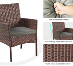 Load image into Gallery viewer, YIYAN Garden Furniture Set 3 Pieces Patio Rattan Wicker Chairs,Patio Porch Outdoor Furniture Set with Chairs, Coffee Table and Washable Cushions (Gray)