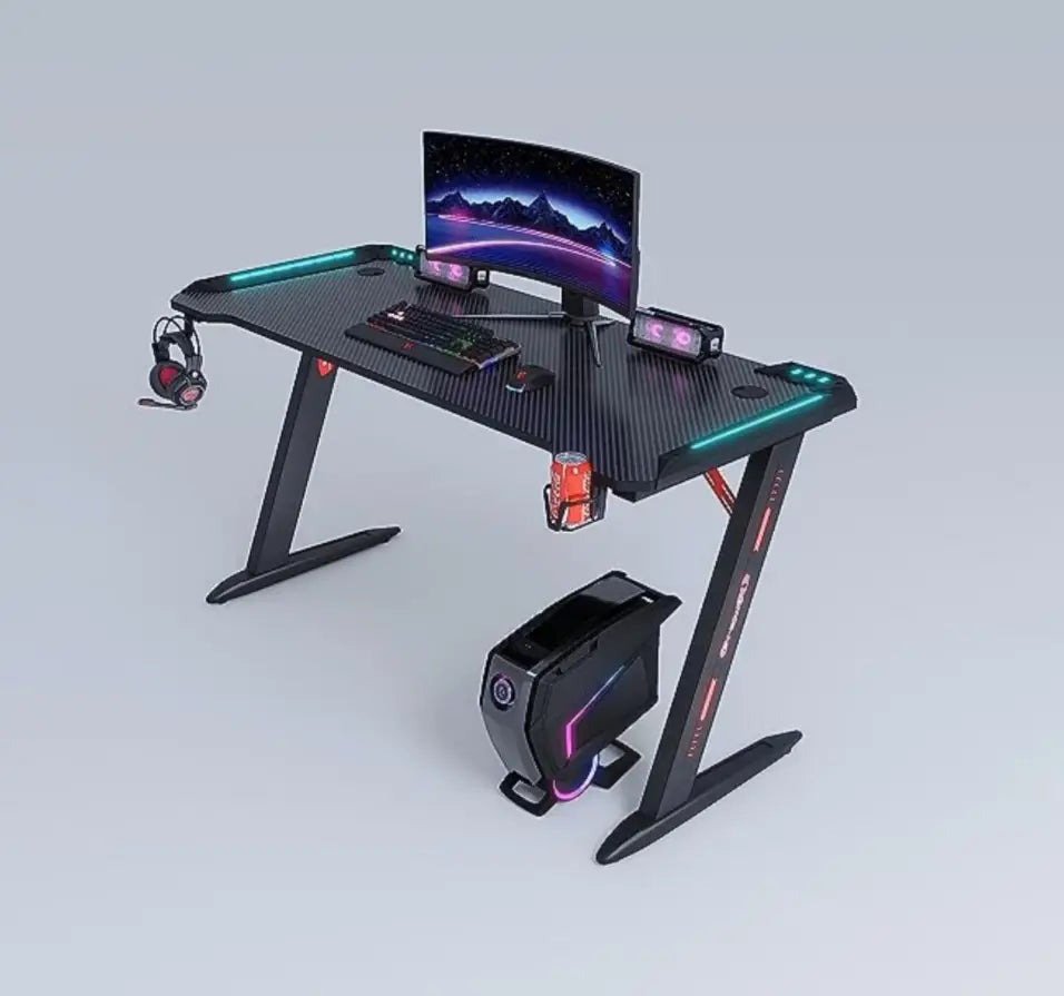 Z-Shaped Master Gaming Desk With RGBLights-120cm-GCC Home Center